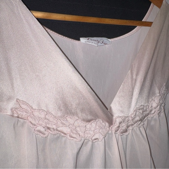 Vintage Vanity Fair Nylon Light Pink Sleeveless Nightgown Peignoir Womens size M - Picture 6 of 8